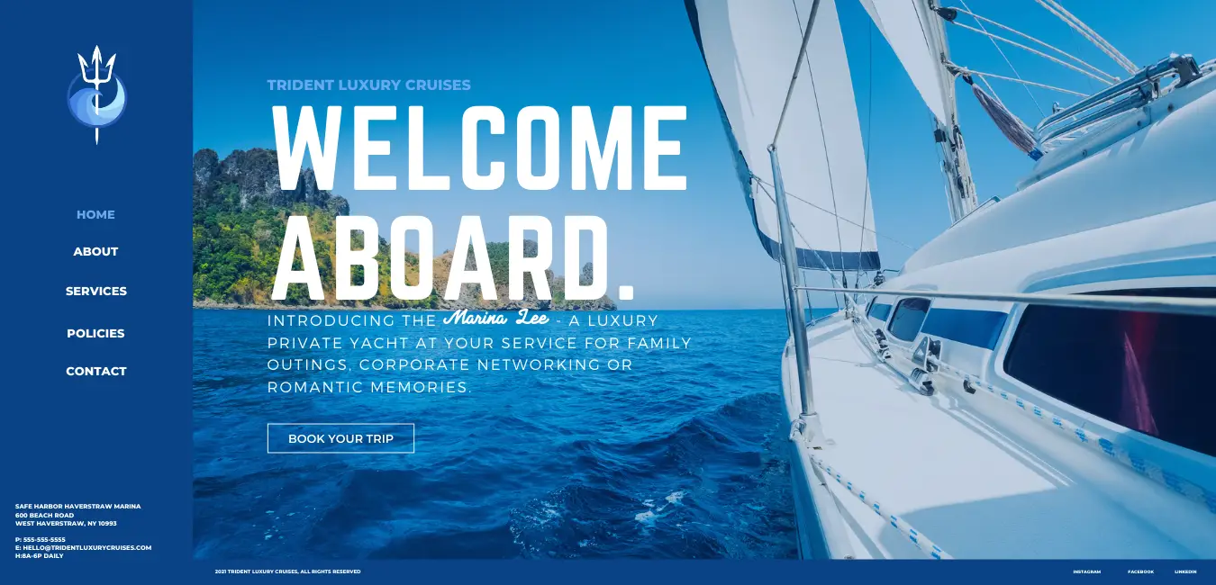 Trident Luxury Cruises Homepage Screenshot